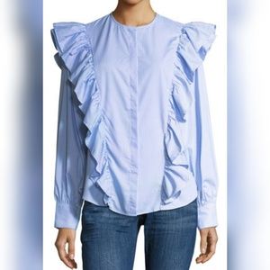 🆕Luxe by Stylekeepers Lt. Blue/White Striped Top.